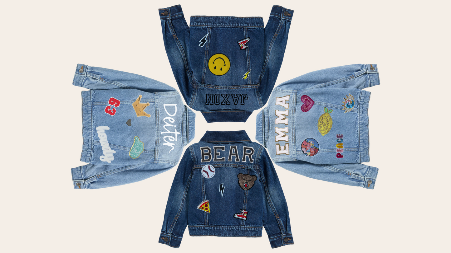 The Tiny Tailgater: Custom Kids Denim Jacket