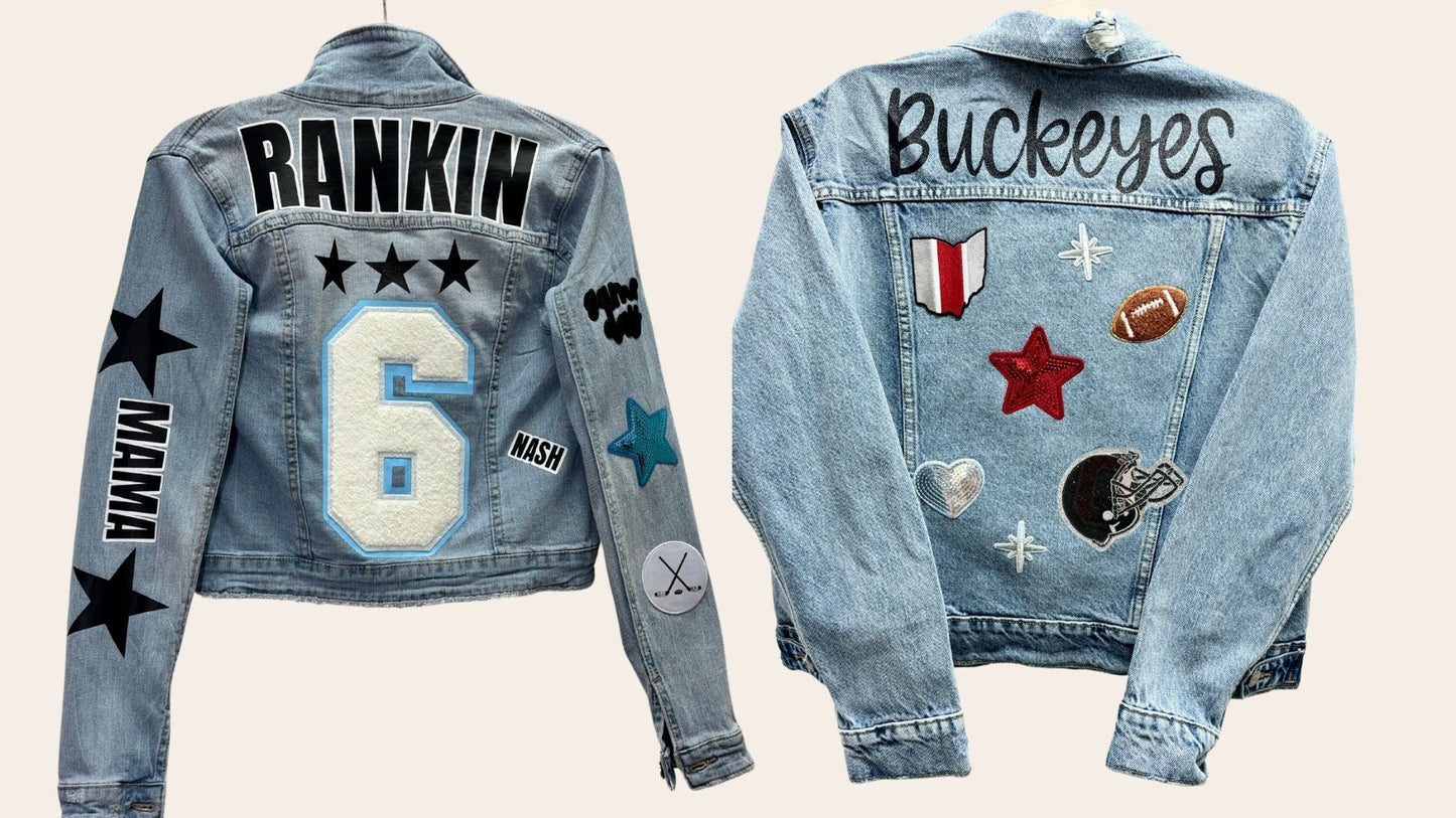 The Tipsy Tailgater: Custom Adult Denim Jacket
