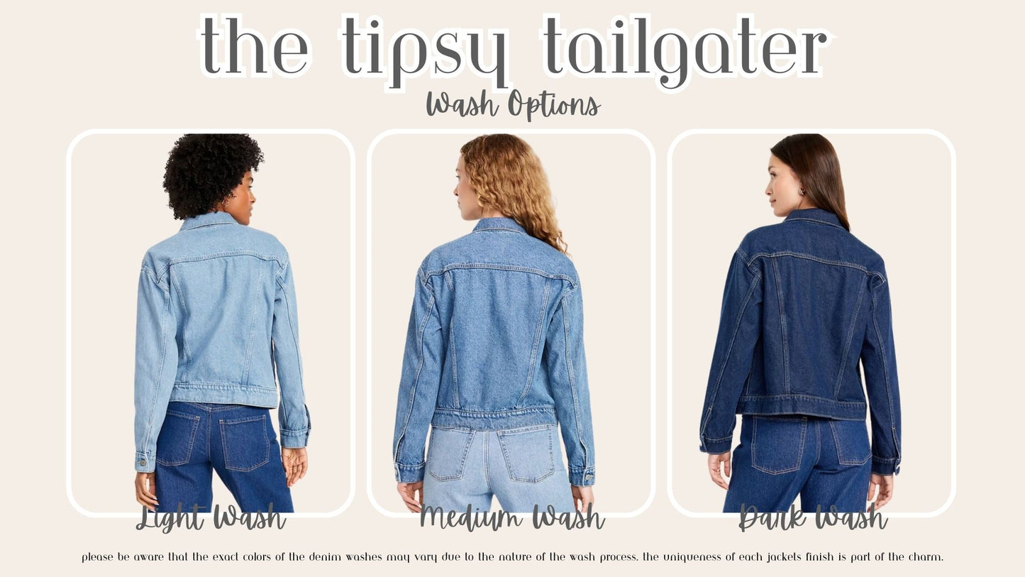 The Tipsy Tailgater: Custom Adult Denim Jacket