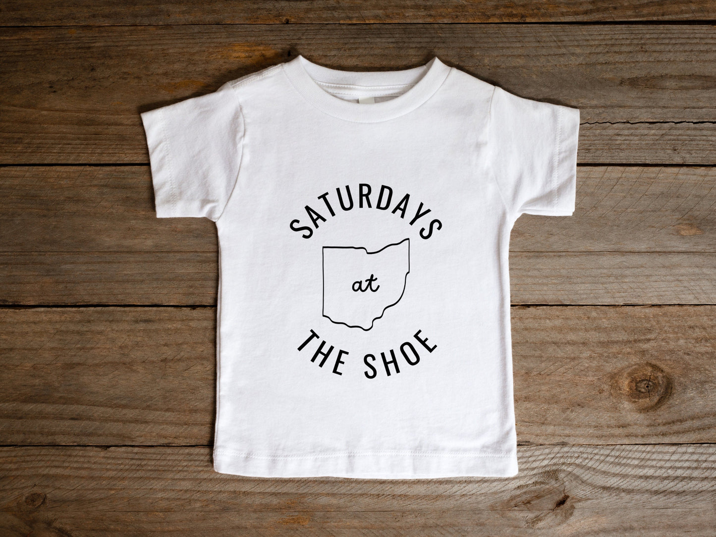 Ohio State Saturdays at The Shoe: Trendy Unisex t Shirt for Kids - Buckeye Love, Game Day Apparel - Ohio state kids fanwear - OSU Buckeyes