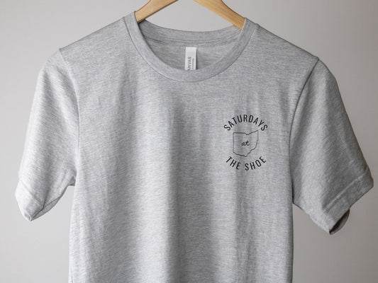 Ohio State Saturdays at The Shoe: Trendy Unisex t Shirt for Adults - Buckeye Love, Game Day Apparel - Ohio state fanwear - OSU Buckeyes