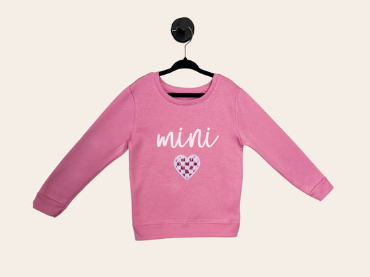 Toddler "Mini" Pink Crewneck Sweatshirt, Matching Mama and Mini