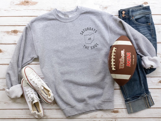 Ohio State Saturdays at The Shoe: Trendy Unisex Sweatshirt for Adults - Buckeye Love, Game Day Apparel