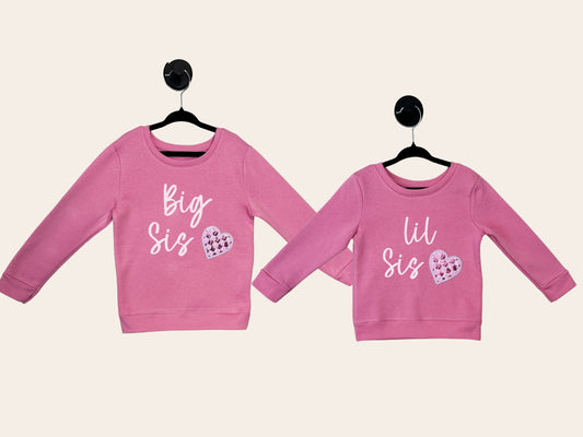 Custom Toddler Crewneck Sweatshirt with Embroidered Sequin Heart Patch